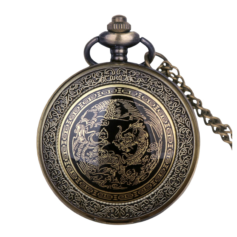Chinese Dragon Quartz Pocket Watch
