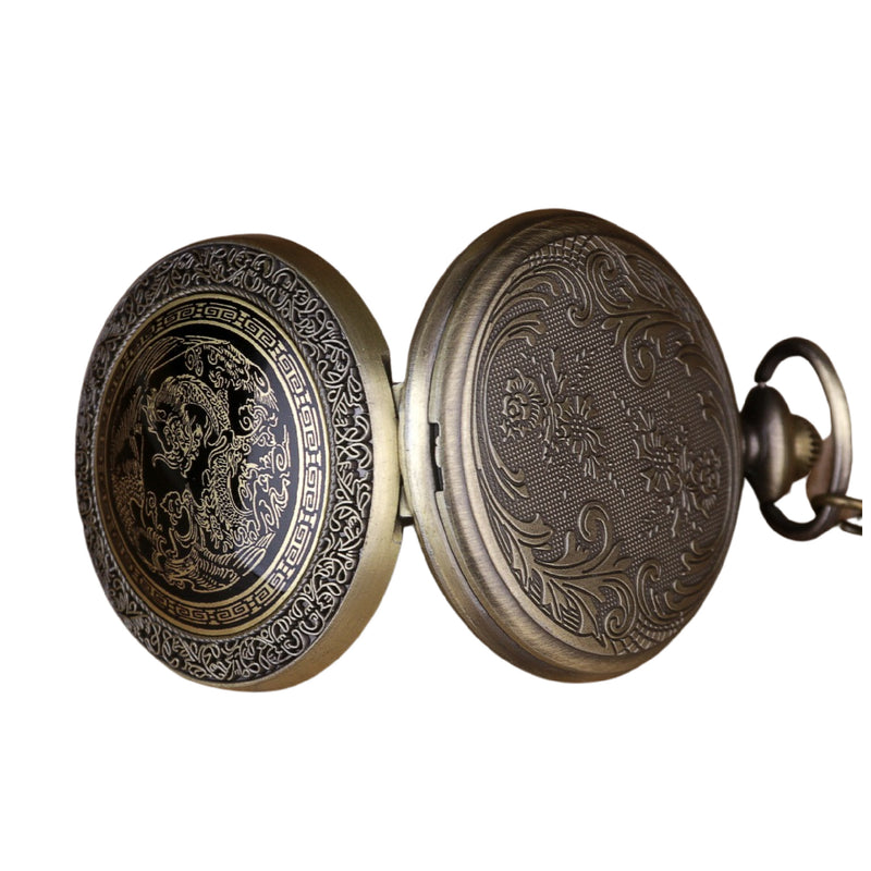 Chinese Dragon Quartz Pocket Watch
