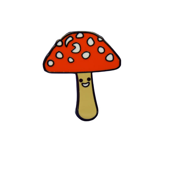 Cute Toadstool Mushroom Pin Badge