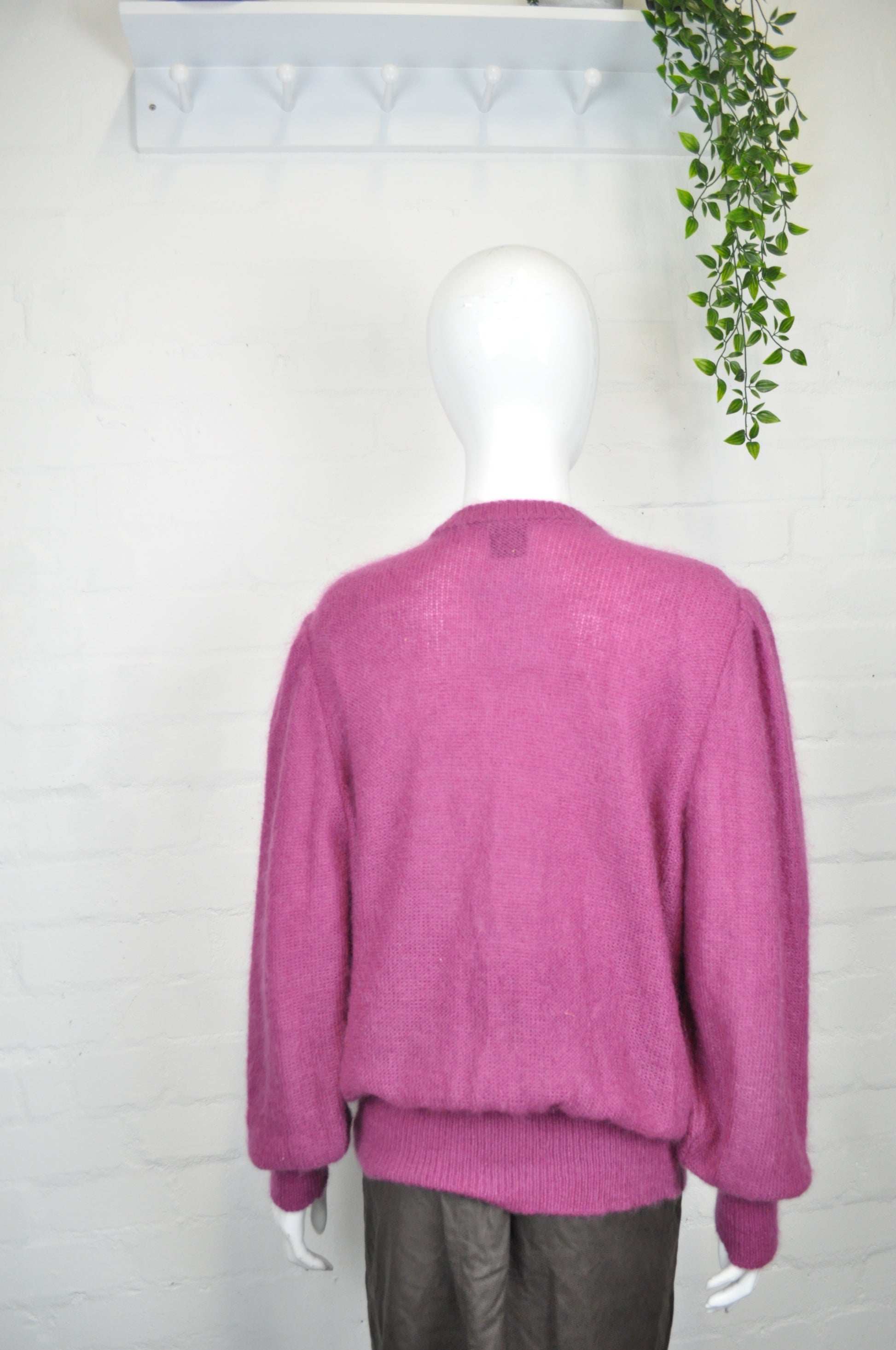 Vintage 80's Plum Mohair Cardigan L
