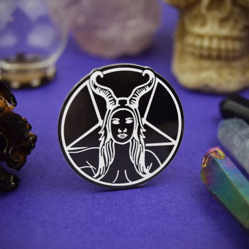 Devil Woman Enamel Lapel Pin Badge