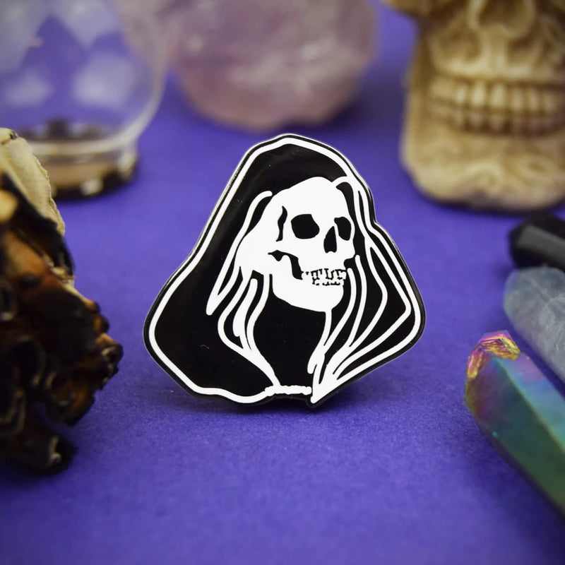 Grim Reaper Enamel Lapel Pin Badge