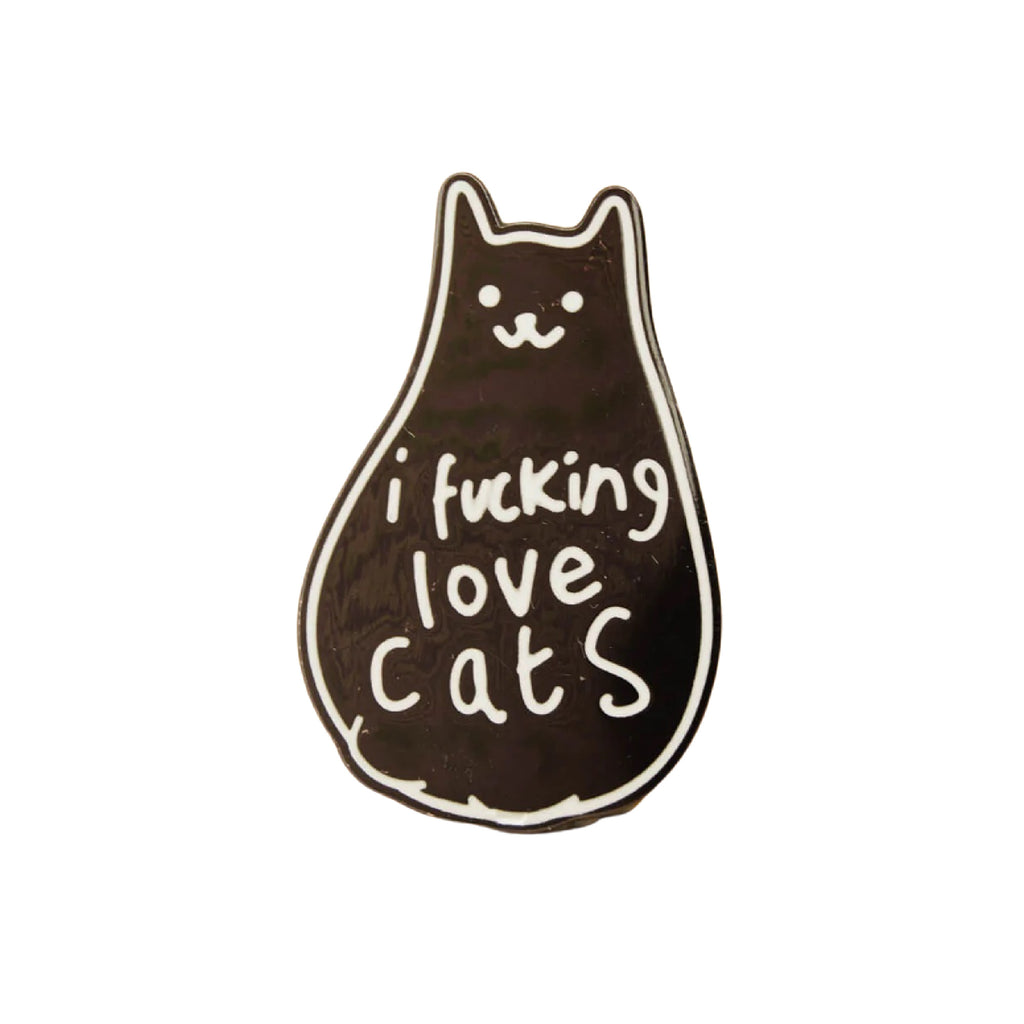 I Fucking Love Cats Enamel Lapel Pin Badge