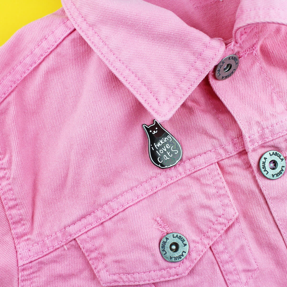 I Fucking Love Cats Enamel Lapel Pin Badge