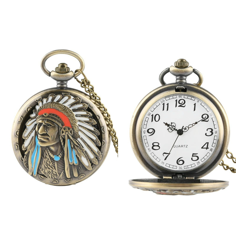 Native American Quartz Pocket Watch