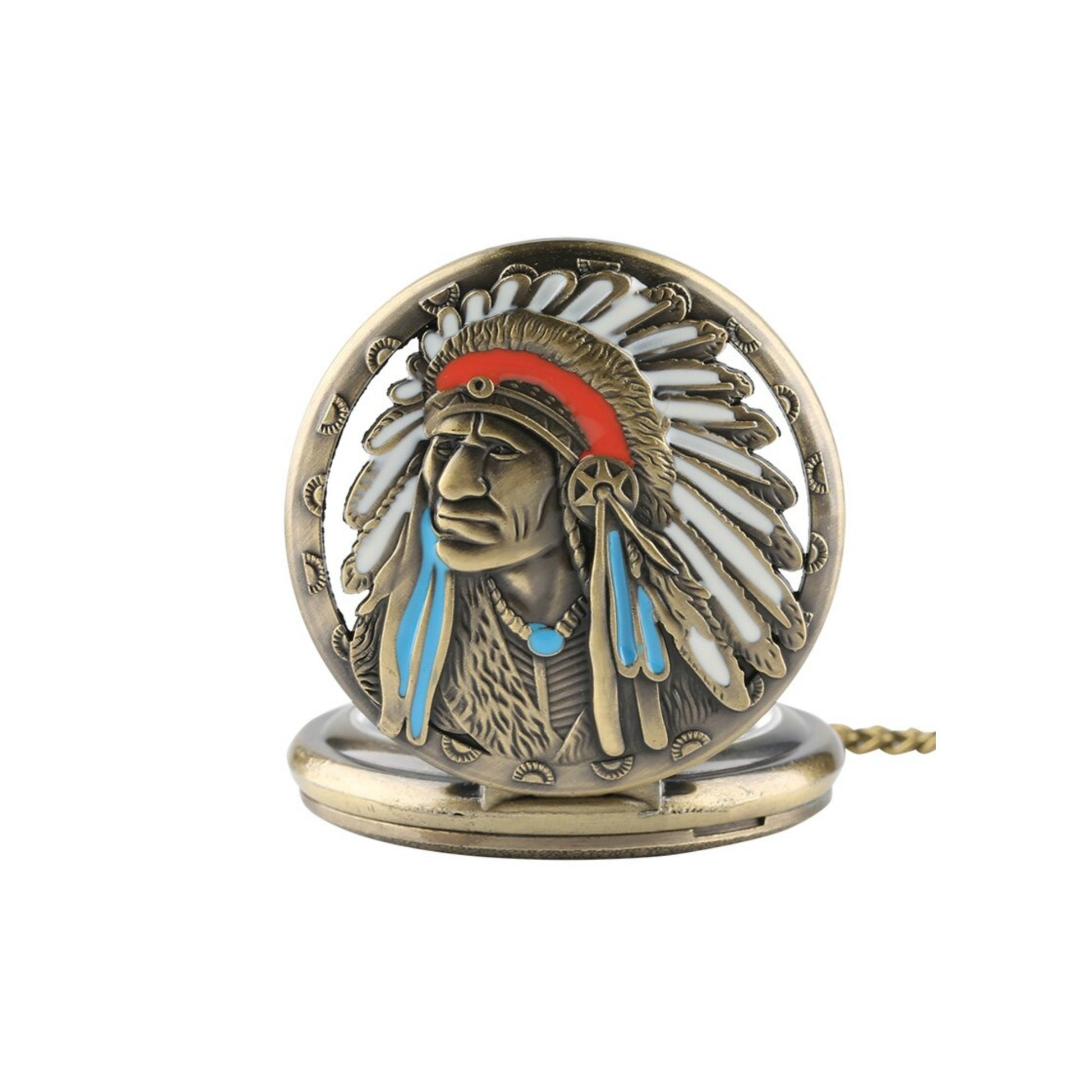 Native American Quartz Pocket Watch
