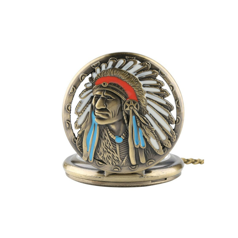 Native American Quartz Pocket Watch