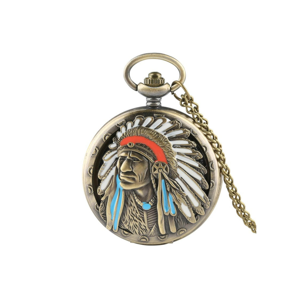 Native American Quartz Pocket Watch