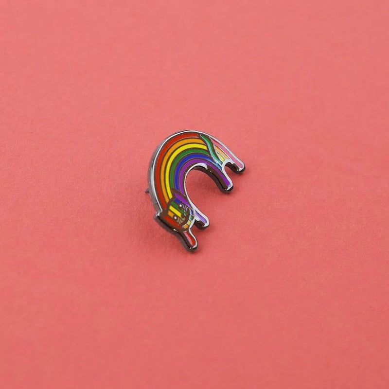 Rainbow Cat Enamel Lapel Pin Badge