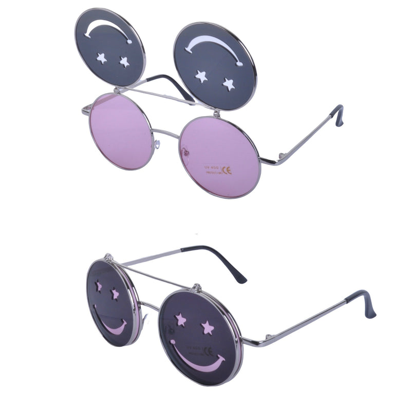 SMILEY Flip Up Face Sunglasses