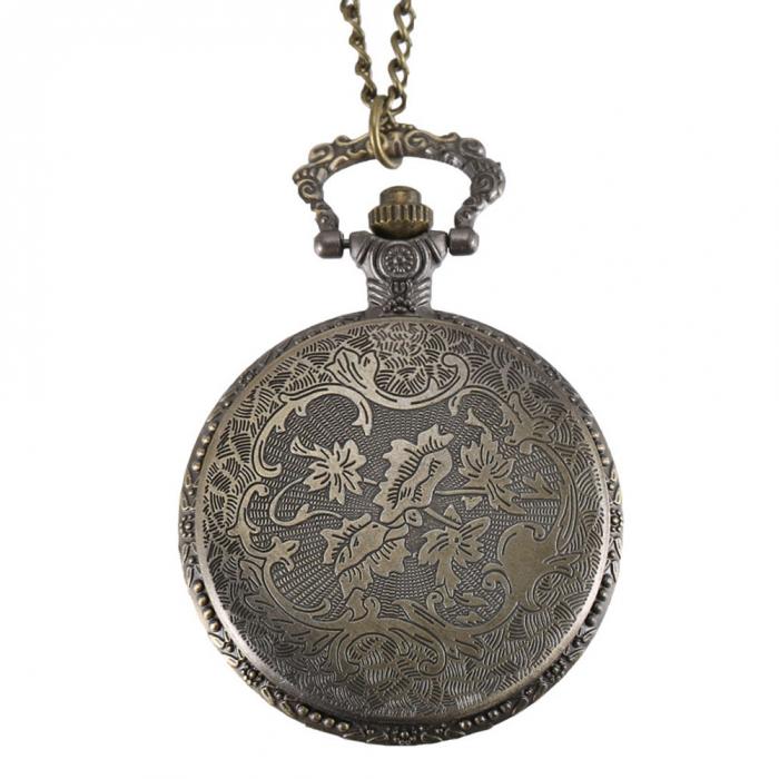 World Map Quartz Pocket Watch