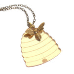 Acrylic Beehive Bee Necklace by Love Boutique - Minimum Mouse
