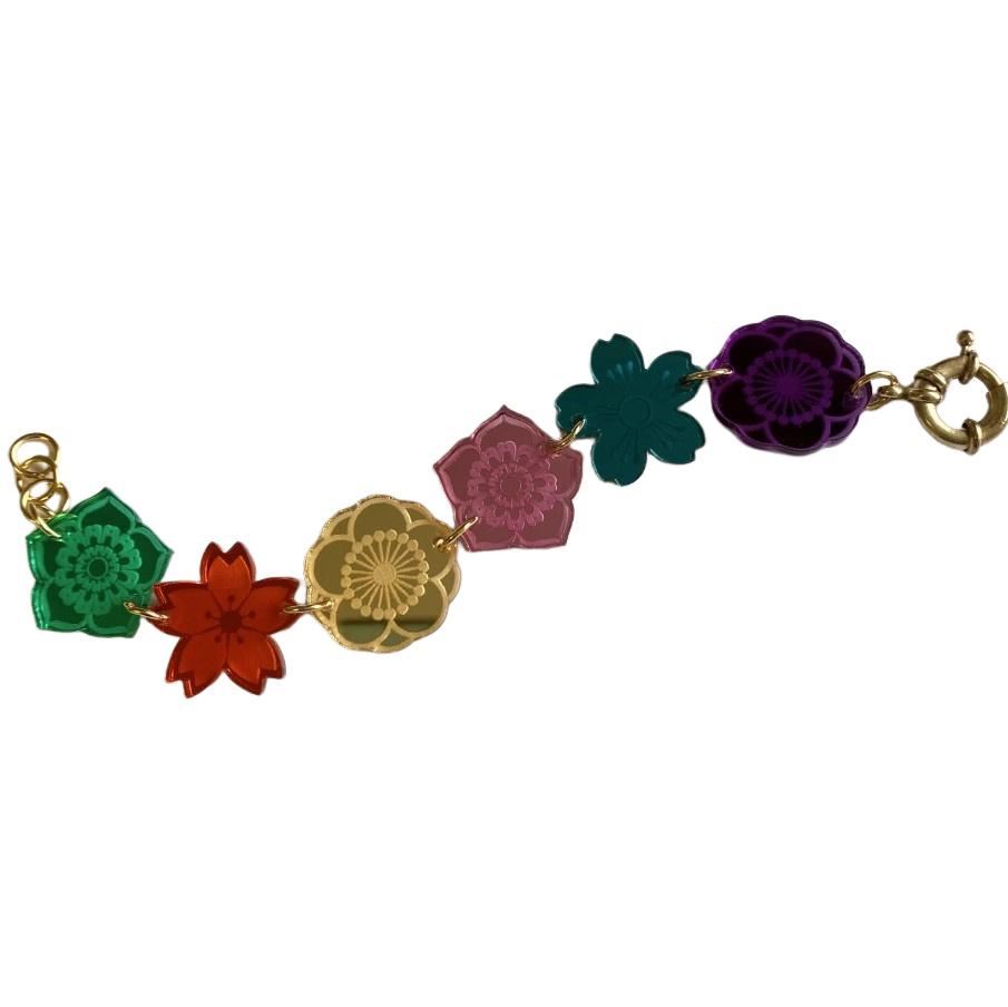 Acrylic Jewel Blossoms Bracelet by Love Boutique - Minimum Mouse