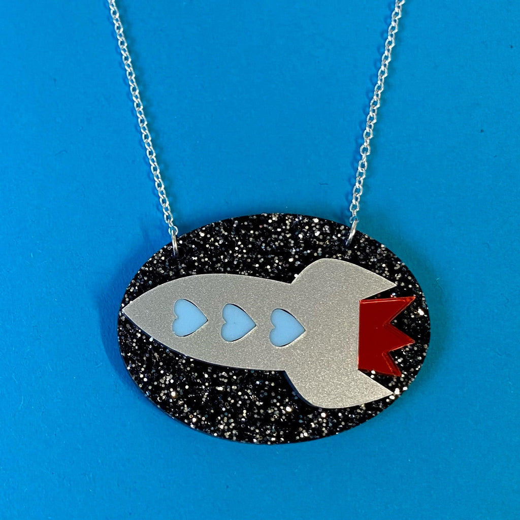 Acrylic Space Rocket Necklace by Love Boutique - Minimum Mouse
