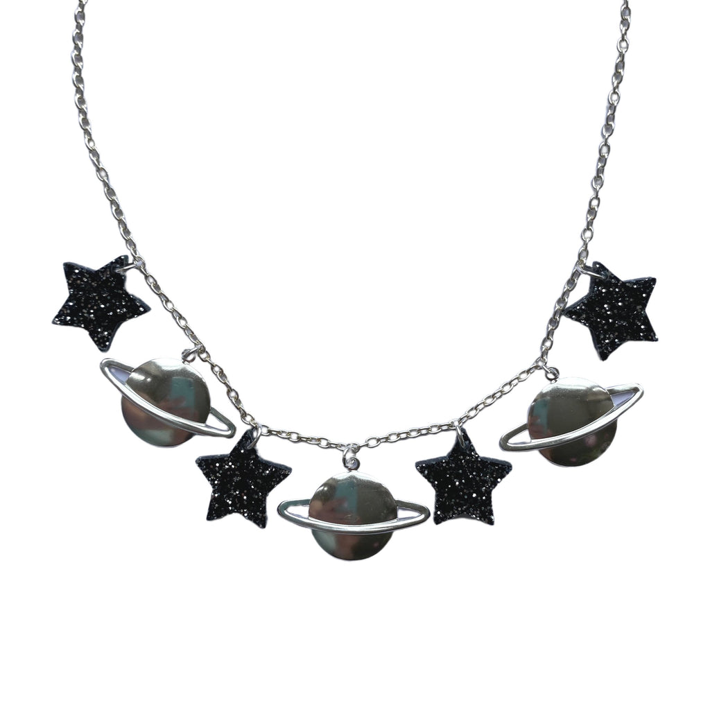 Acrylic Stars and Saturn Necklace by Love Boutique - Minimum Mouse