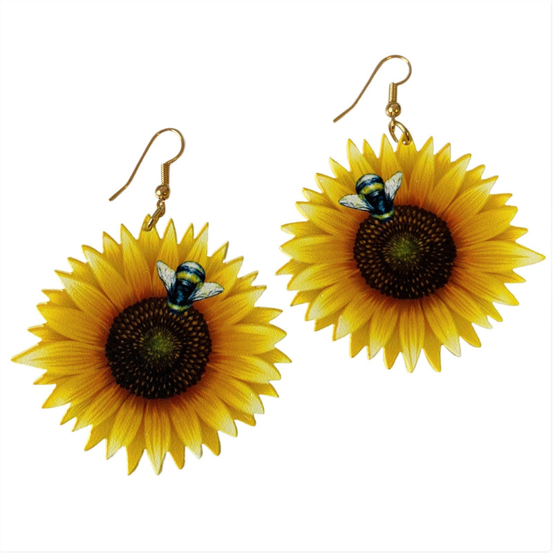 Acrylic Sunflower Earrings by Love Boutique - Minimum Mouse