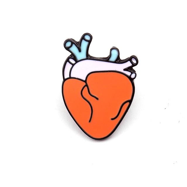 Anatomical Heart Enamel Lapel Pin Badge - Minimum Mouse