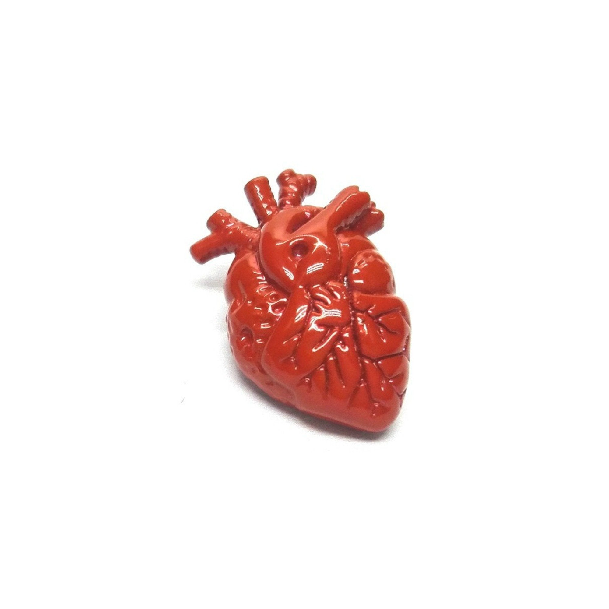 Red Anatomical Heart 3D Lapel Pin Badge/Brooch Goth/Punk/Steampunk Gift ...