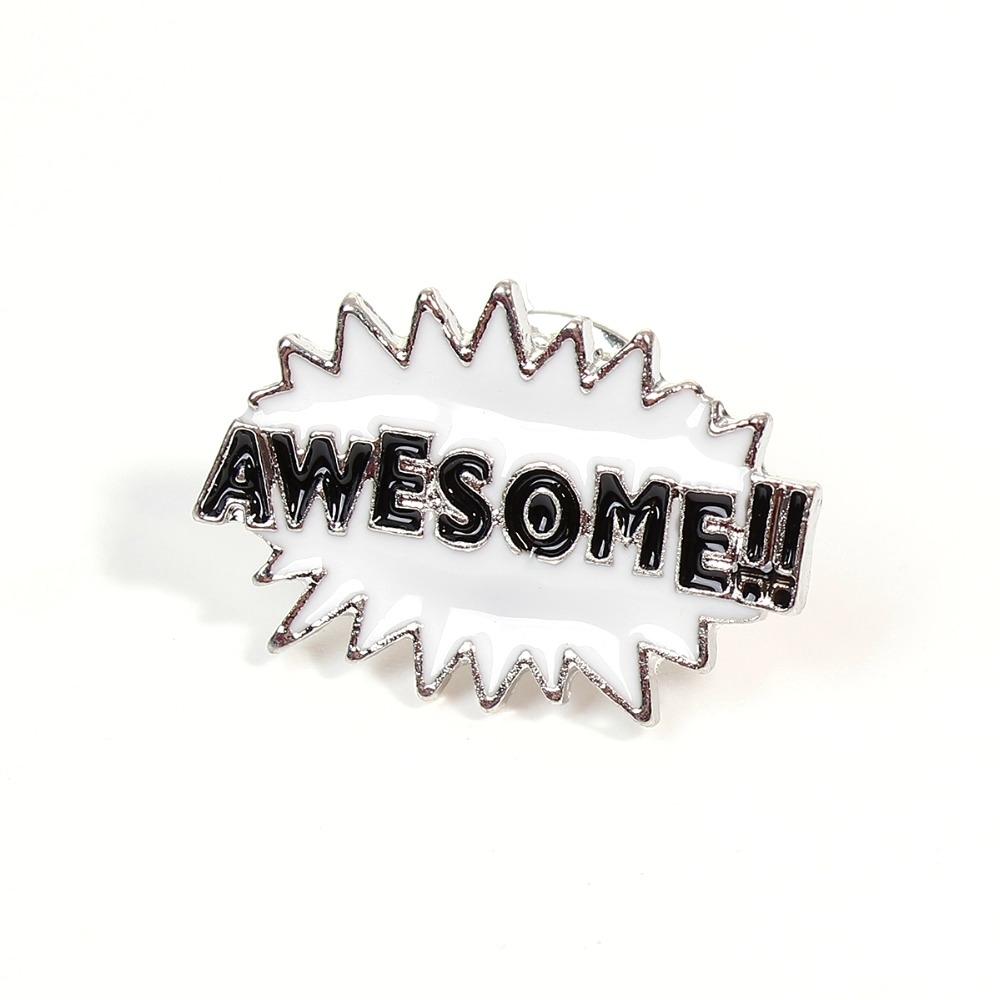 Awesome!! Enamel Lapel Pin Badge Brooch Statement Comic Book Kawaii ...