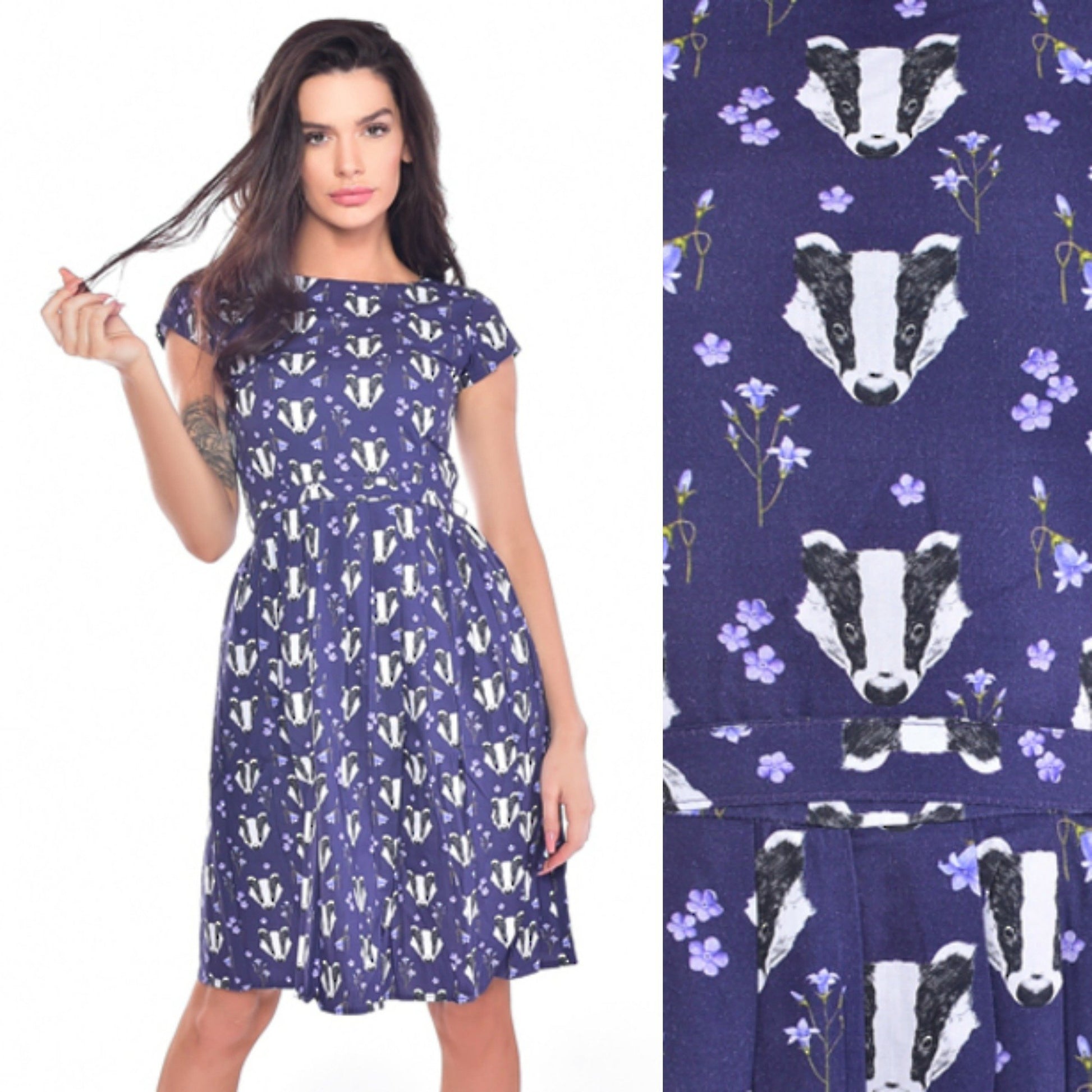 Badger Print Dress by Run and Fly - Minimum Mouse