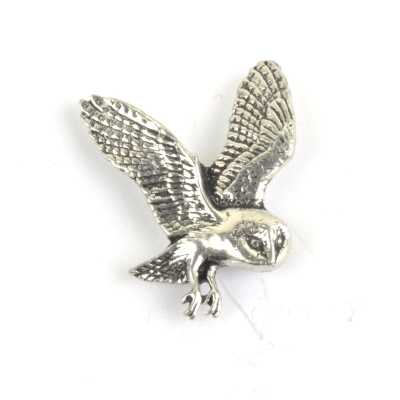 Barn Owl Pewter Lapel Pin Badge - Minimum Mouse