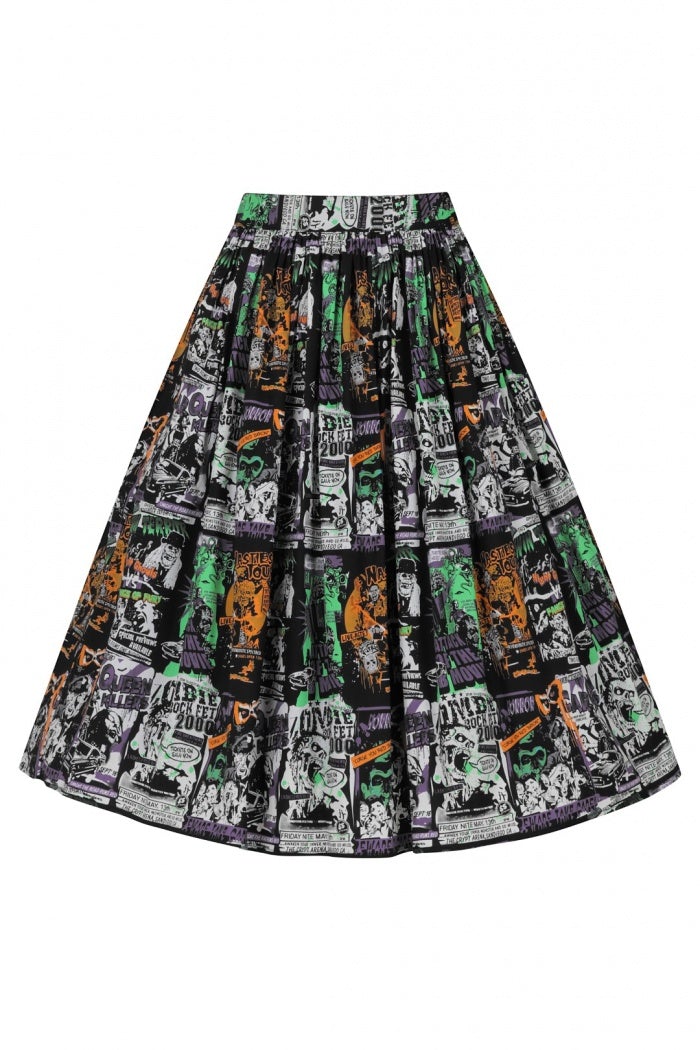 Be Afraid Spooky 50's Skirt by Hell Bunny - Minimum Mouse