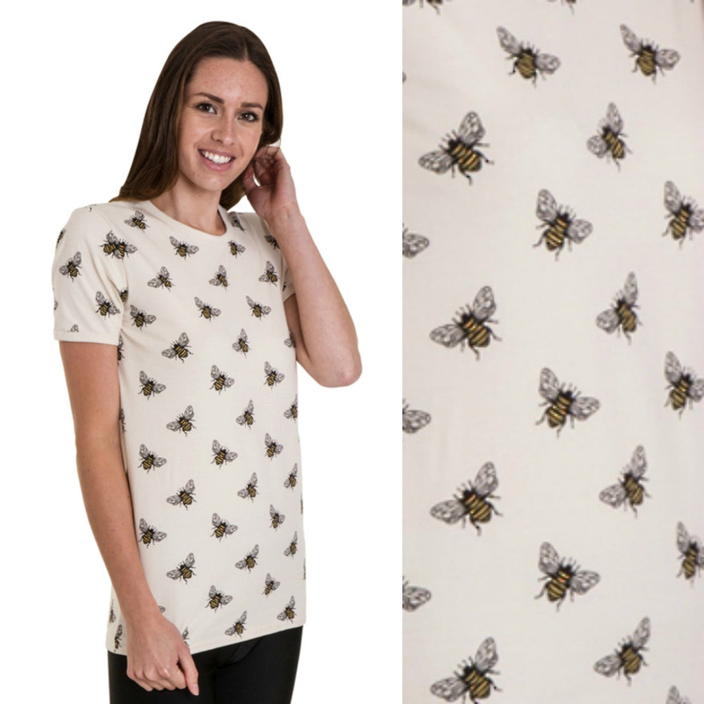 Bee Print T Shirt by Run and Fly - Minimum Mouse