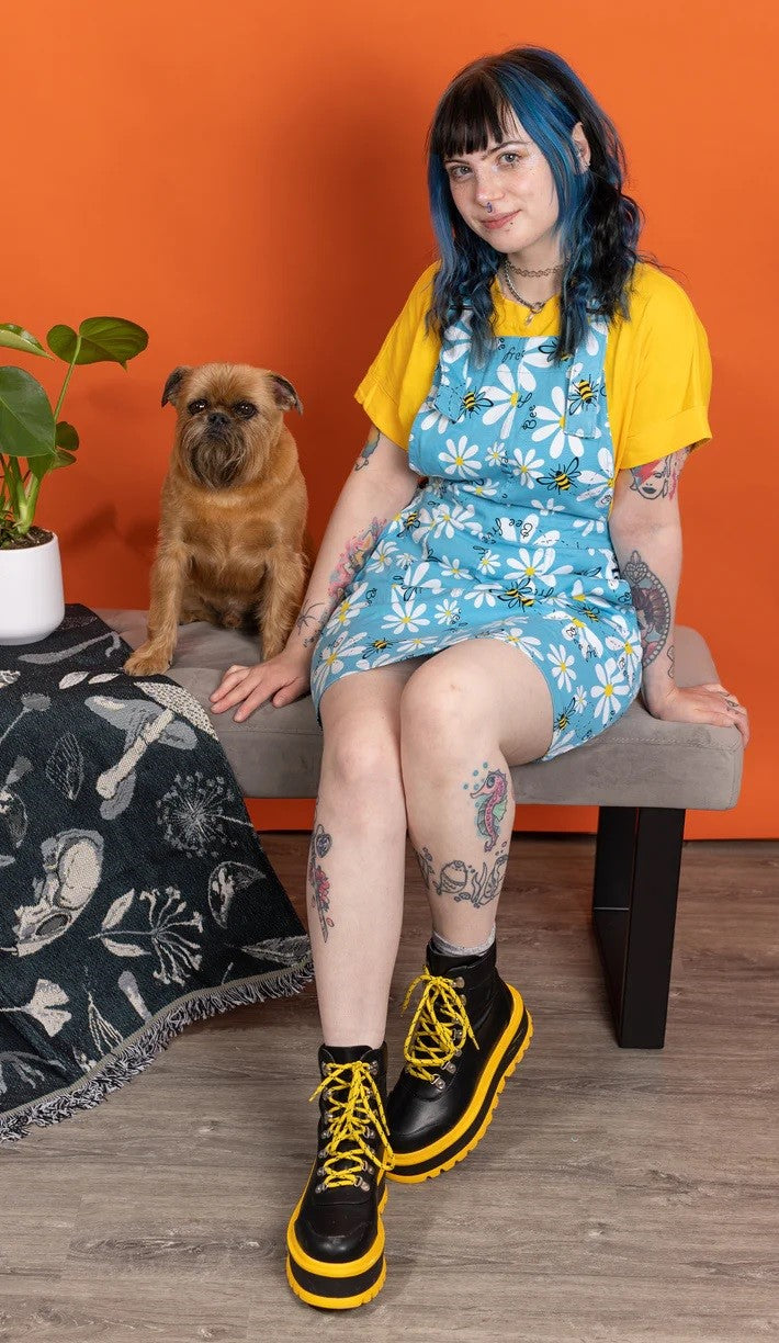 Bee Free Pinafore Dress by Run and Fly