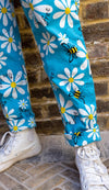 Bee Free Daisy and Bee Stretch Twill Cotton Dungarees by Run and Fly