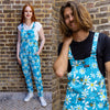 Bee Free Daisy and Bee Stretch Twill Cotton Dungarees by Run and Fly