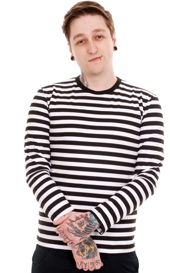 Black and White Long Sleeved T Shirt by Run and Fly - Minimum Mouse
