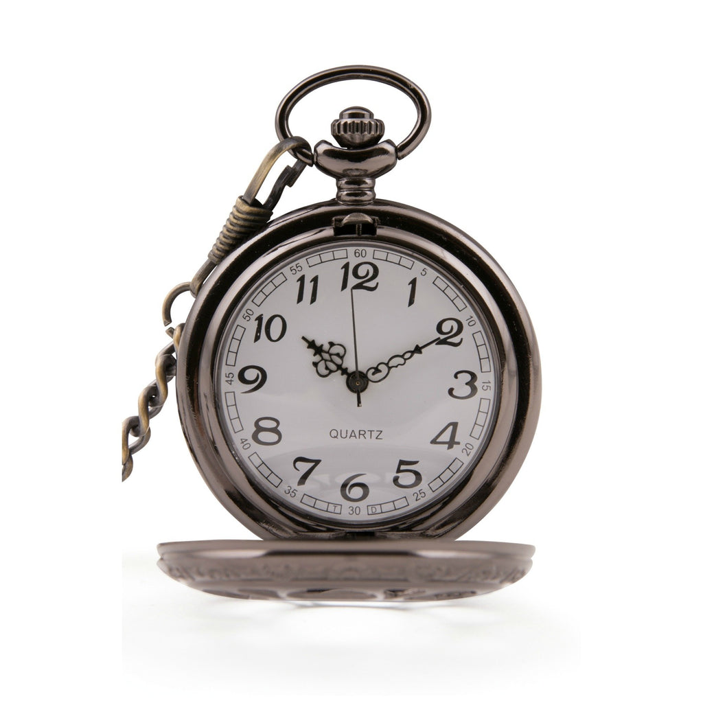 Black Cut Out Quartz Pocket Watch - Minimum Mouse