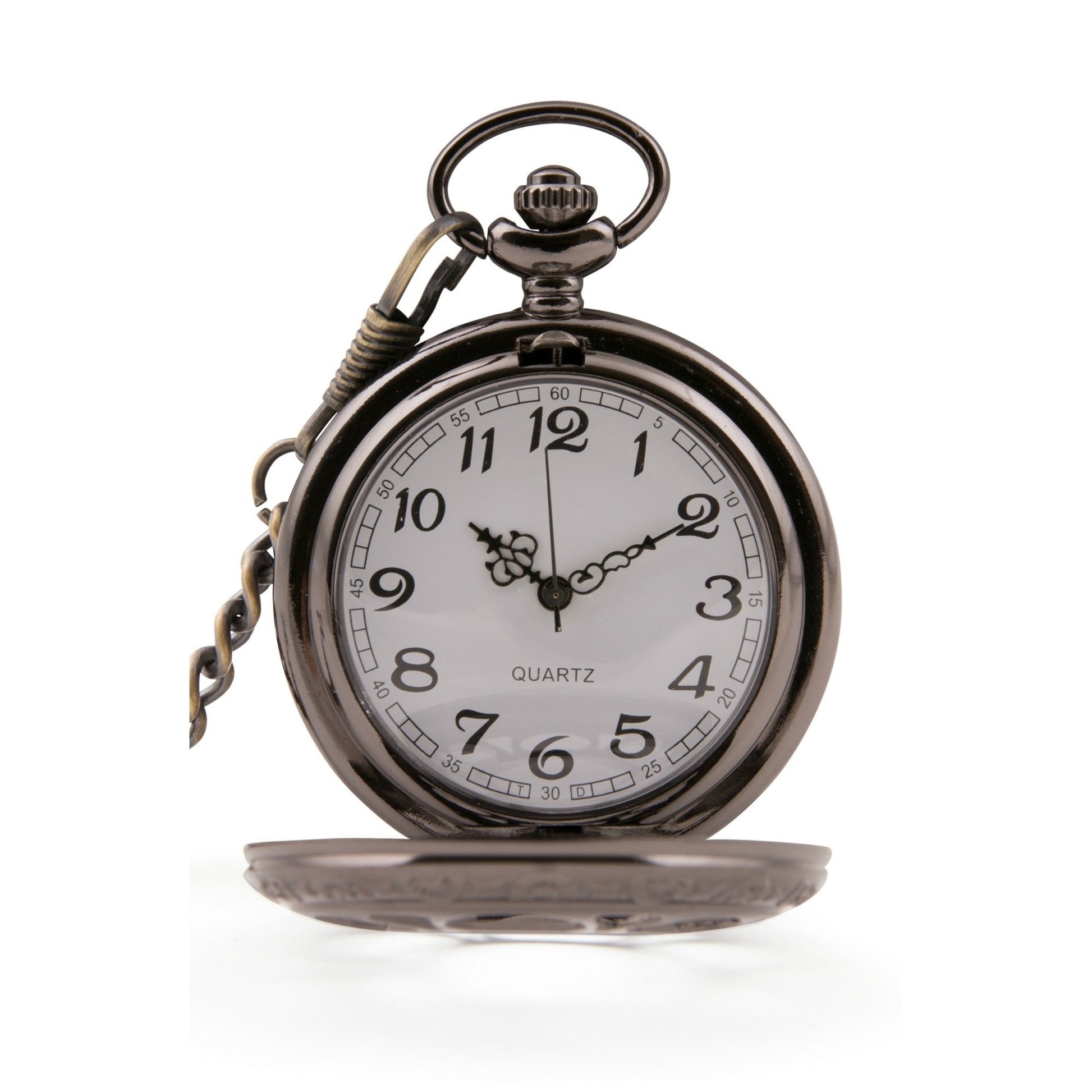 Black Cut Out Quartz Pocket Watch - Minimum Mouse