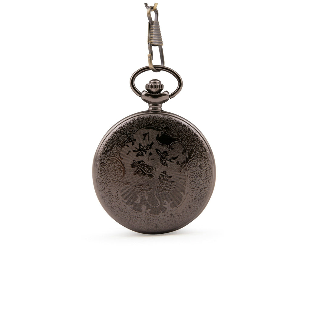 Black Cut Out Quartz Pocket Watch - Minimum Mouse