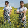 Black Daisy Print Dungarees in Stretch Twill Cotton by Run and Fly - Minimum Mouse