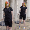 Black Denim Shorts Dungarees by Run and Fly - Minimum Mouse