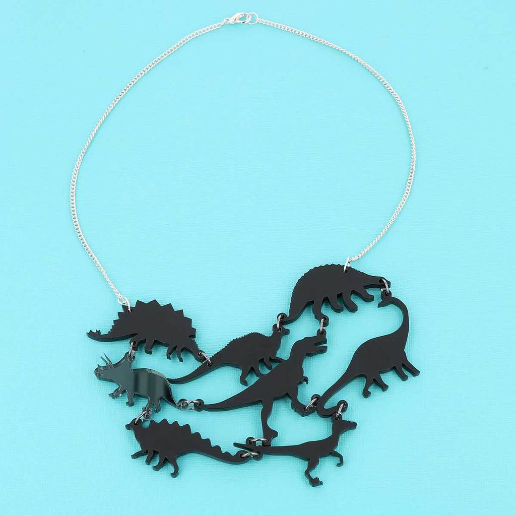 Black Dinosaur Gang Necklace by Punky Pins - Minimum Mouse