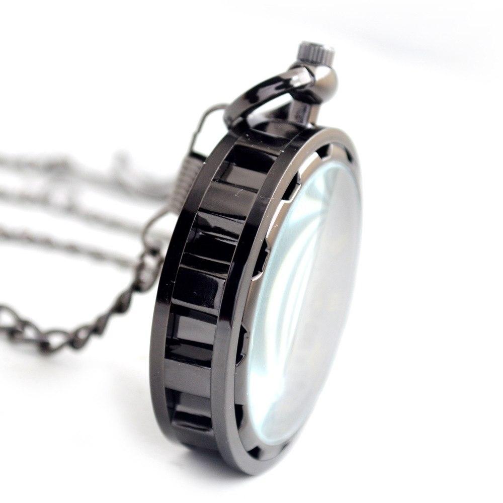Black Gear Cog Mechanical Hand Wind Pocket Watch - Minimum Mouse