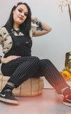 Black Pinstripe Dungarees by Run and Fly - Minimum Mouse