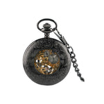 Black Roman Numerals Mechanical Hand Wind Pocket Watch - Minimum Mouse