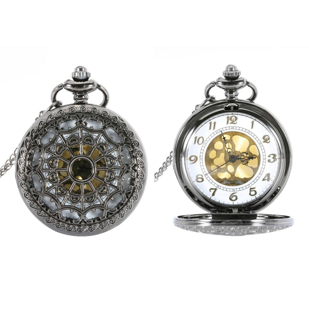 Black Spiderweb Quartz Pocket Watch - Minimum Mouse