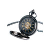 Black Steampunk Cogs Mechanical Hand Wind Pocket Watch - Minimum Mouse