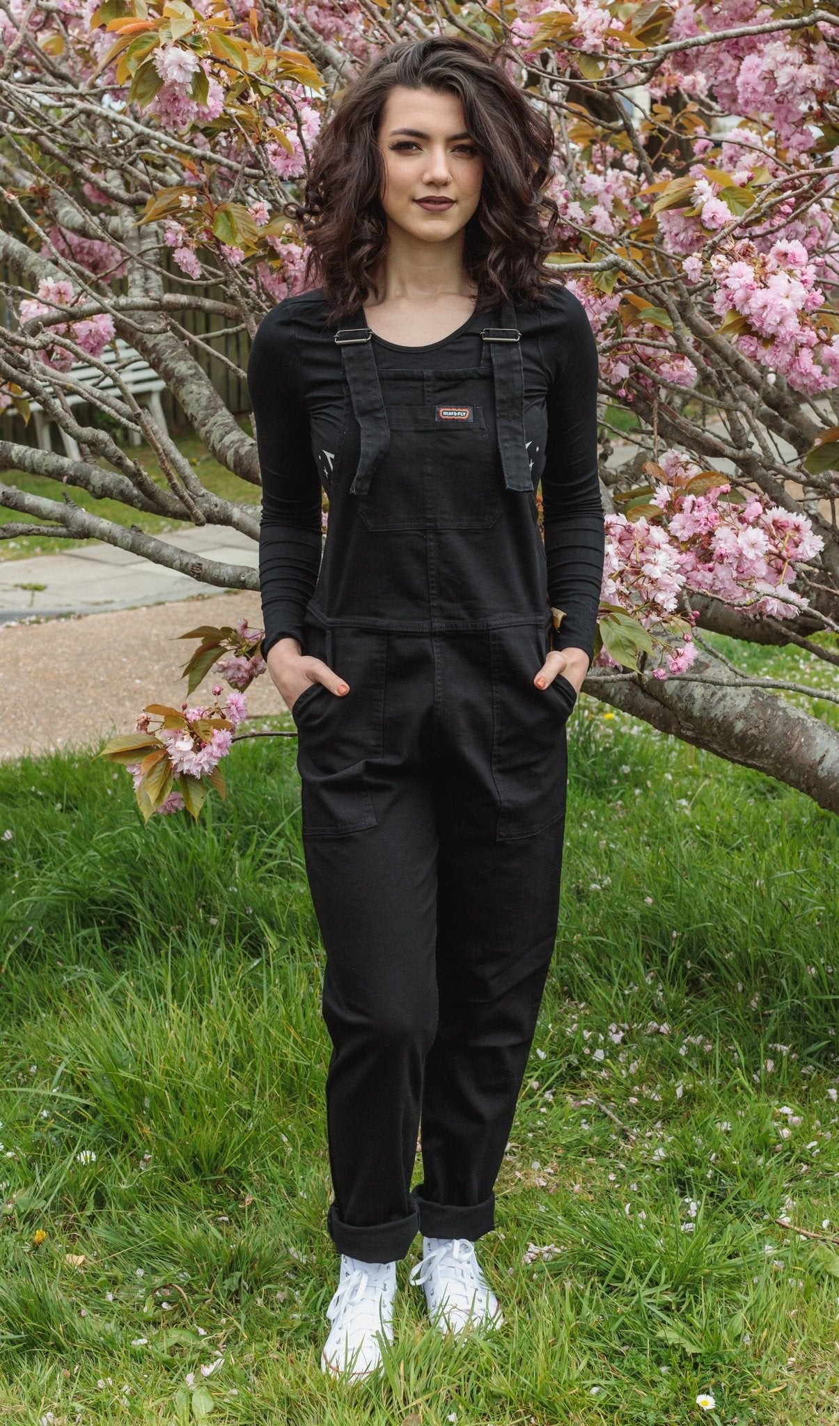 Black Stretch Denim Dungarees by Run and Fly - Minimum Mouse