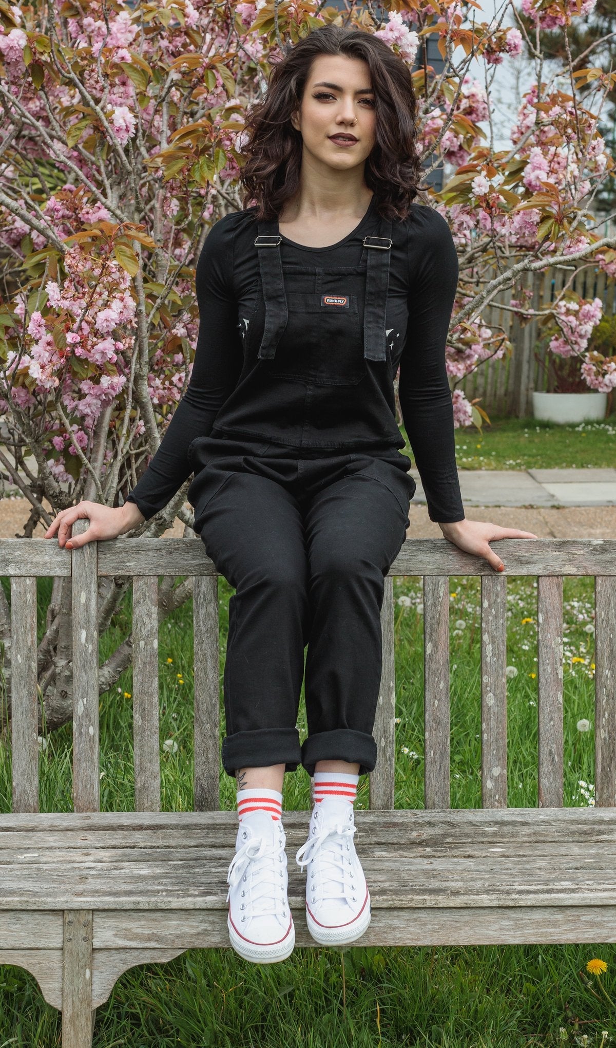 Black Stretch Denim Dungarees by Run and Fly - Minimum Mouse