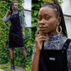 Run and Fly Black Longer Length Cord Pinafore Dress