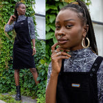 Run and Fly Black Longer Length Cord Pinafore Dress