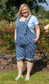 Blue Denim Daisy Print Shorts Dungarees by Run and Fly - Minimum Mouse