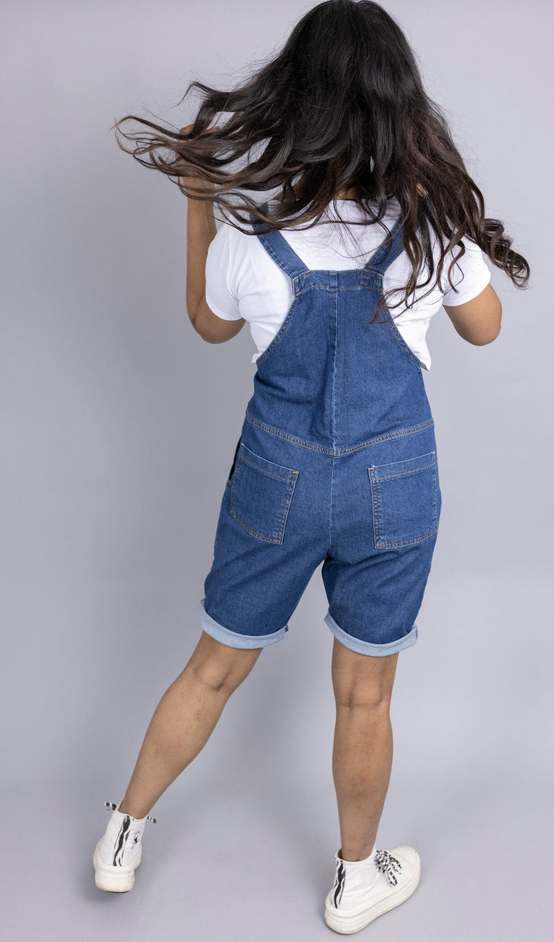 Blue Denim Shorts Dungarees by Run and Fly - Minimum Mouse