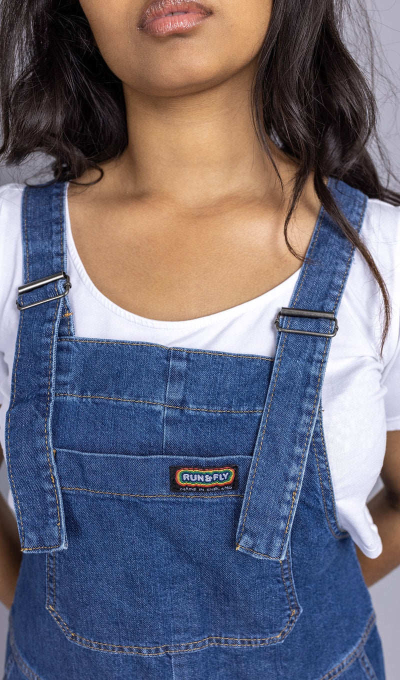 Blue Denim Shorts Dungarees by Run and Fly - Minimum Mouse