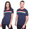 Blue Rainbow Stripe Ringer T Shirt by Run and Fly - Minimum Mouse